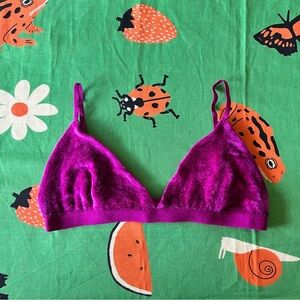 Baserange Mississippi Velour Bralette - Magenta
